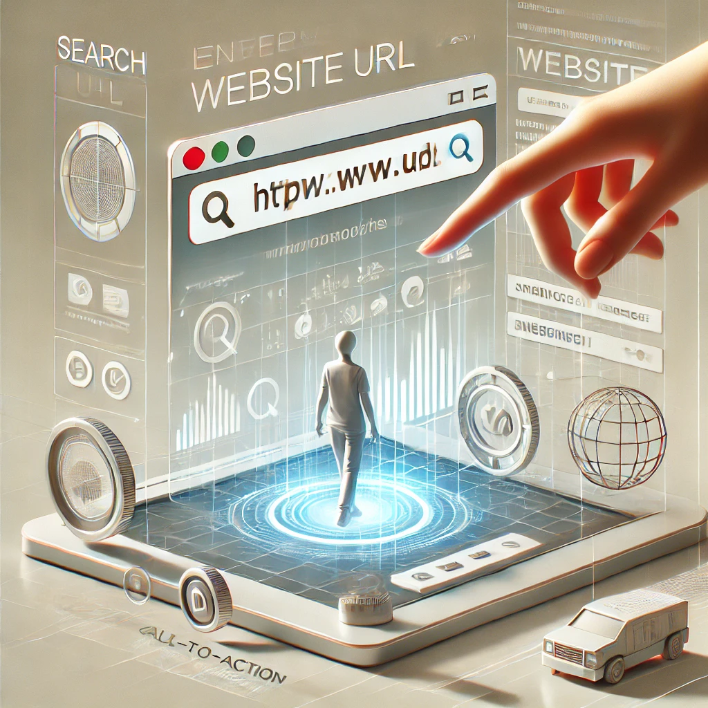 User entering a website URL in the scanning tool
